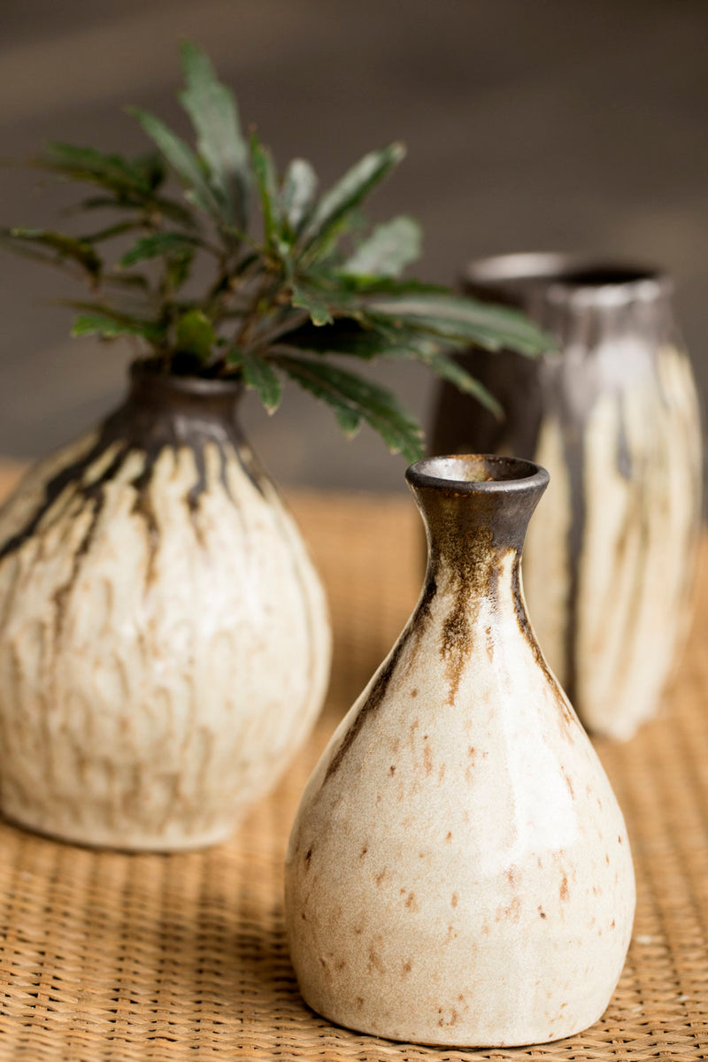 Narrow Neck Vase | Rounded Body | Natural Textured Ivory Terracotta 16