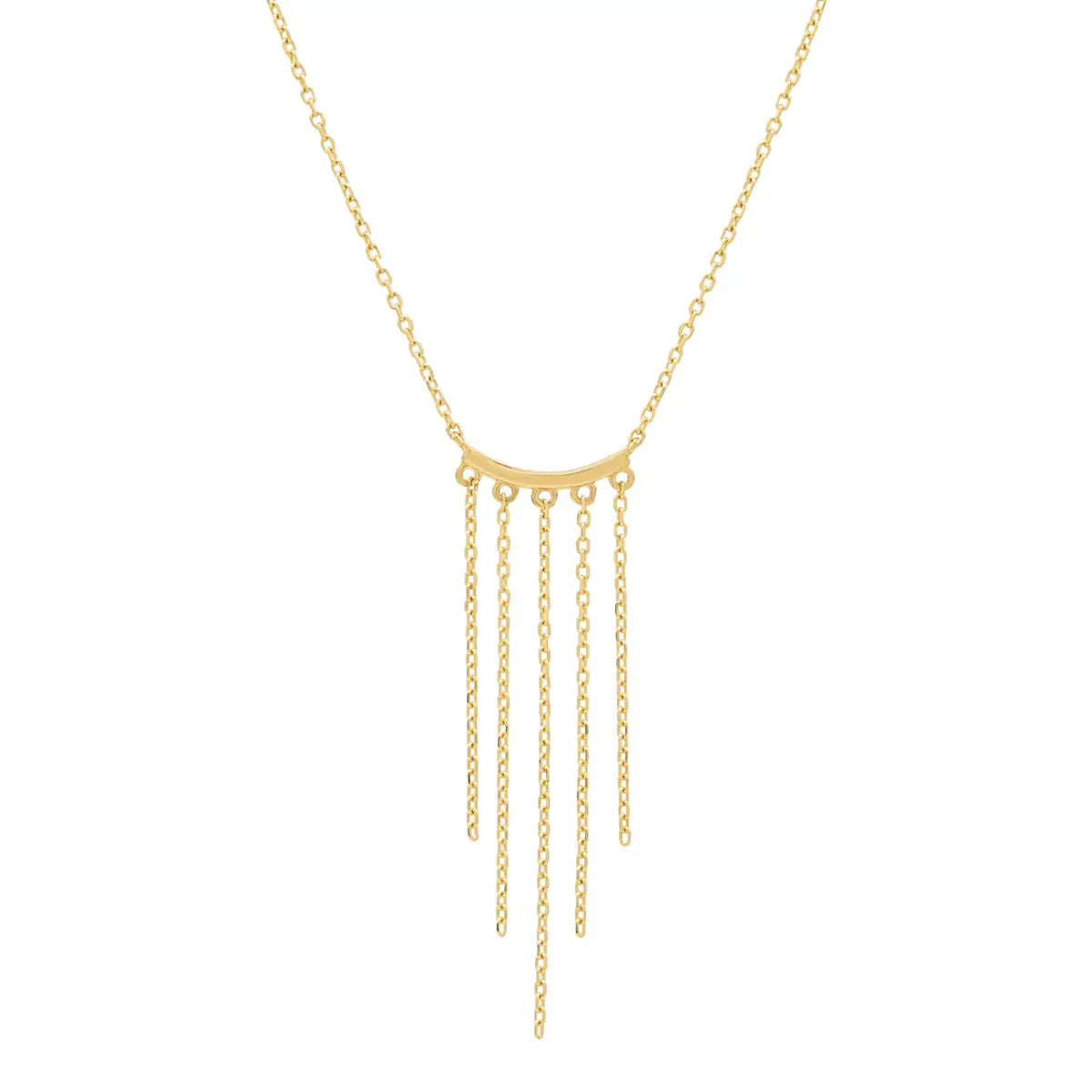 14K Solid Gold Fringe Necklace