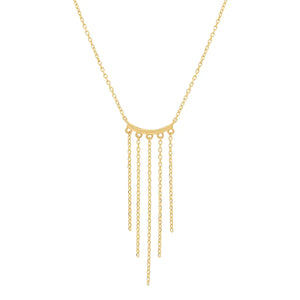 14K Solid Gold Fringe Necklace