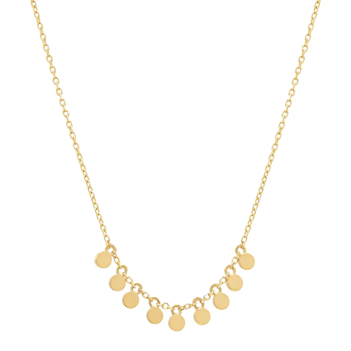 14K Solid Gold Tiny Multi Disc Neklace