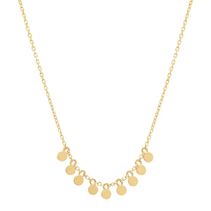 14K Solid Gold Tiny Multi Disc Neklace
