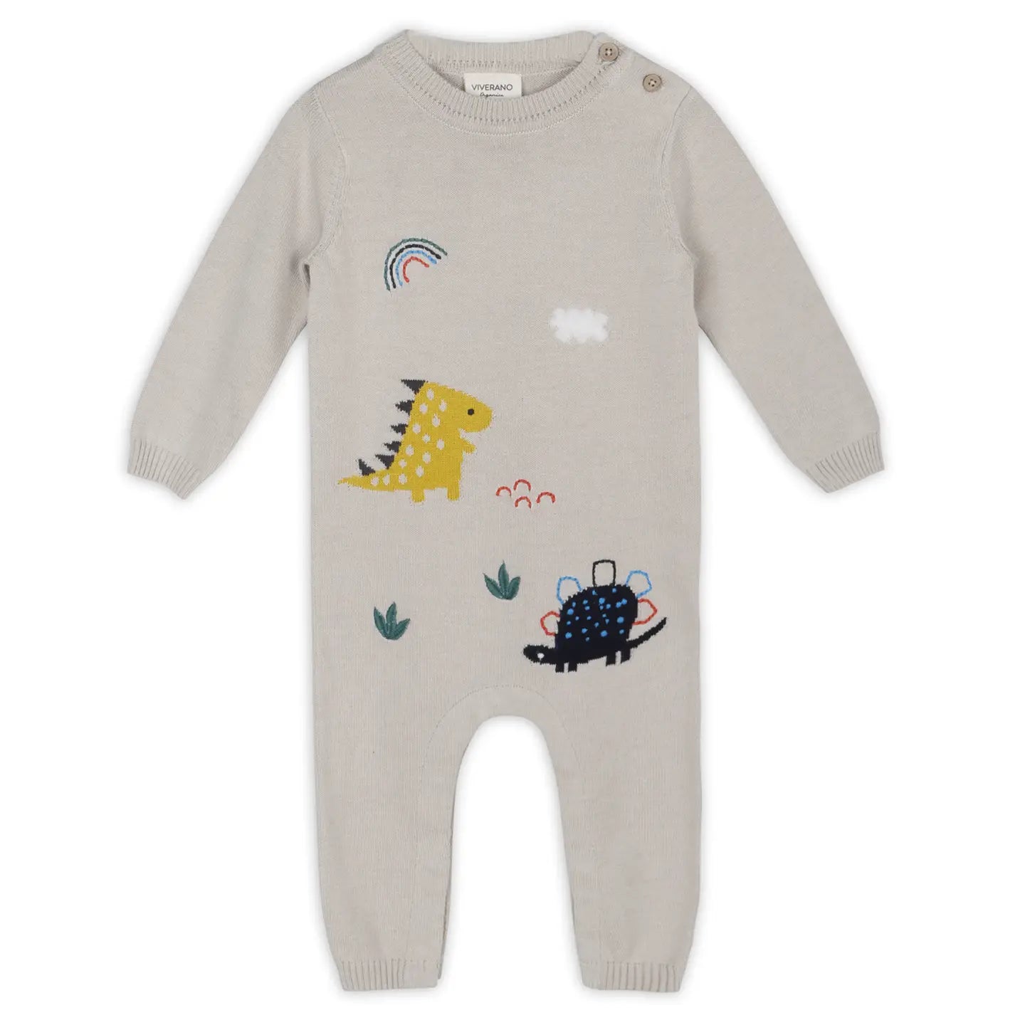 Organic Cotton Dinosaur Knit Baby Jumpsuit