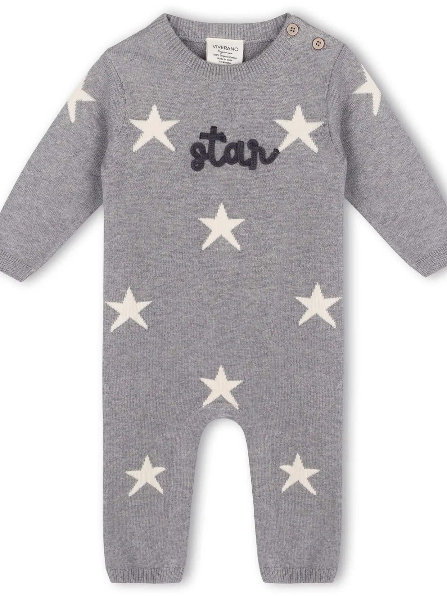 Organic Cotton Star Jacquard Knit Baby Jumper