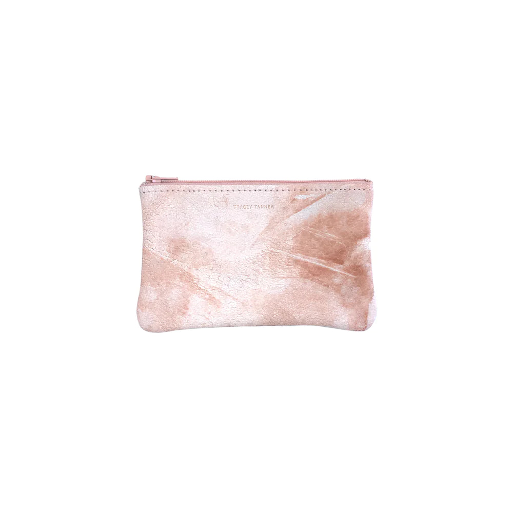 Small Zip Pouch - White Wash Peony