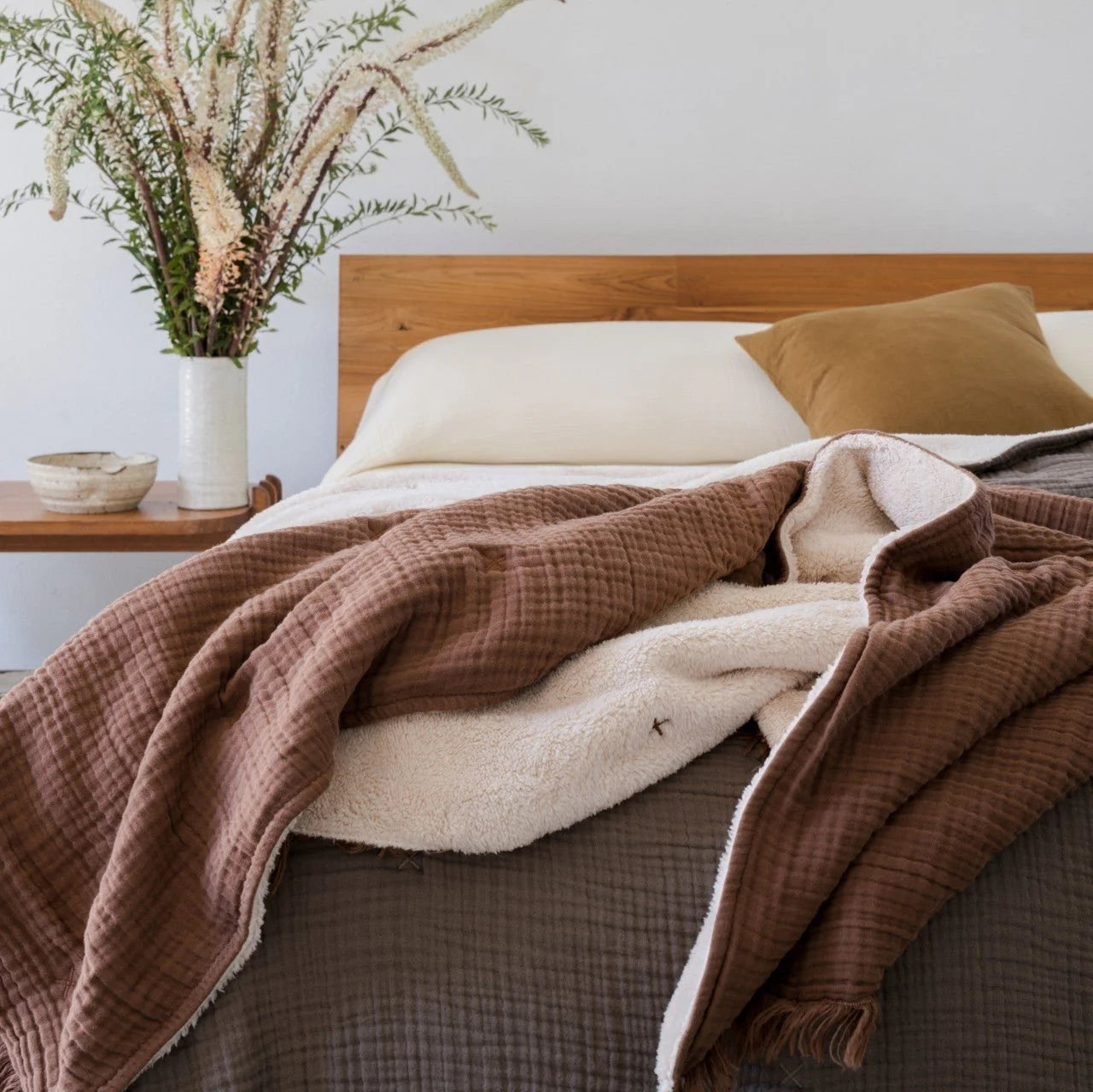 Alaia Sherpa Throw - Chestnut