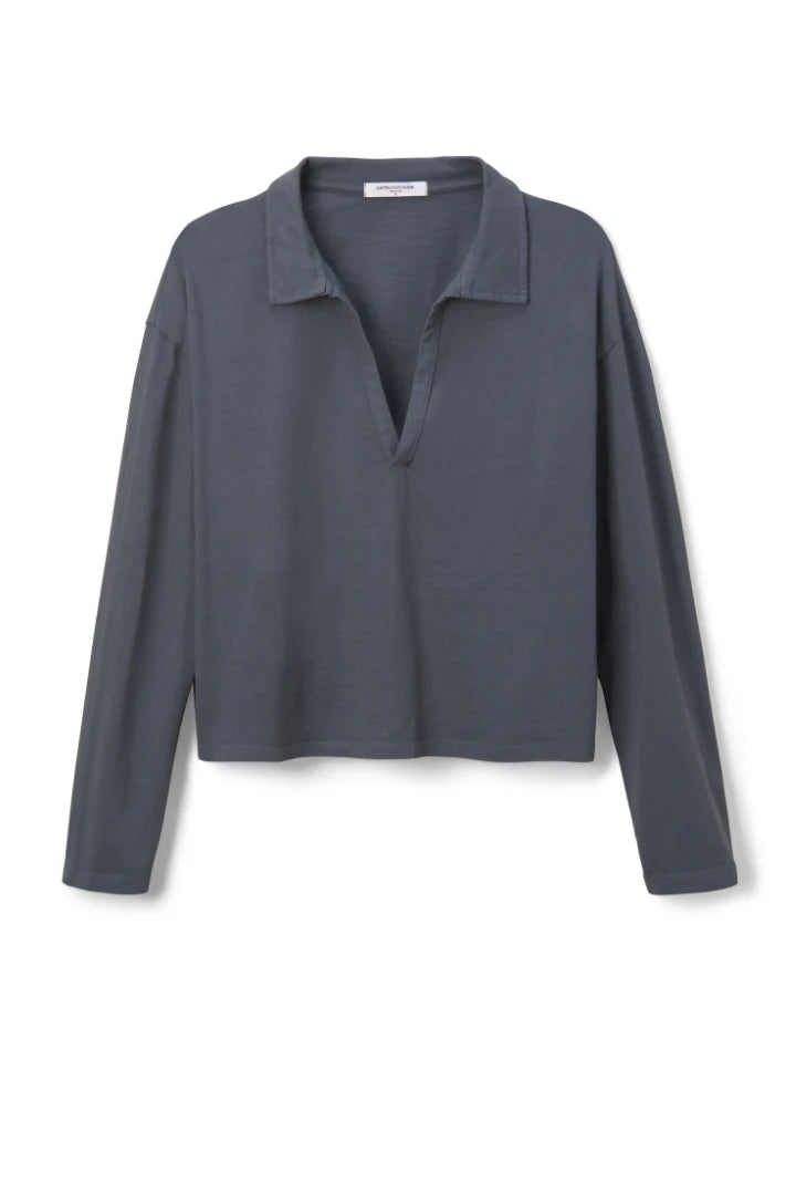 Alison Jersey Collared Shirt - Vintage Black