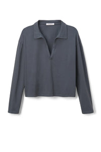 Alison Jersey Collared Shirt - Vintage Black