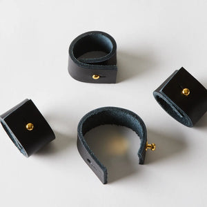 Leather Napkin Rings - Black