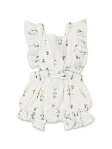 Bunny Ruffle Tie Back Romper - Organic Cotton