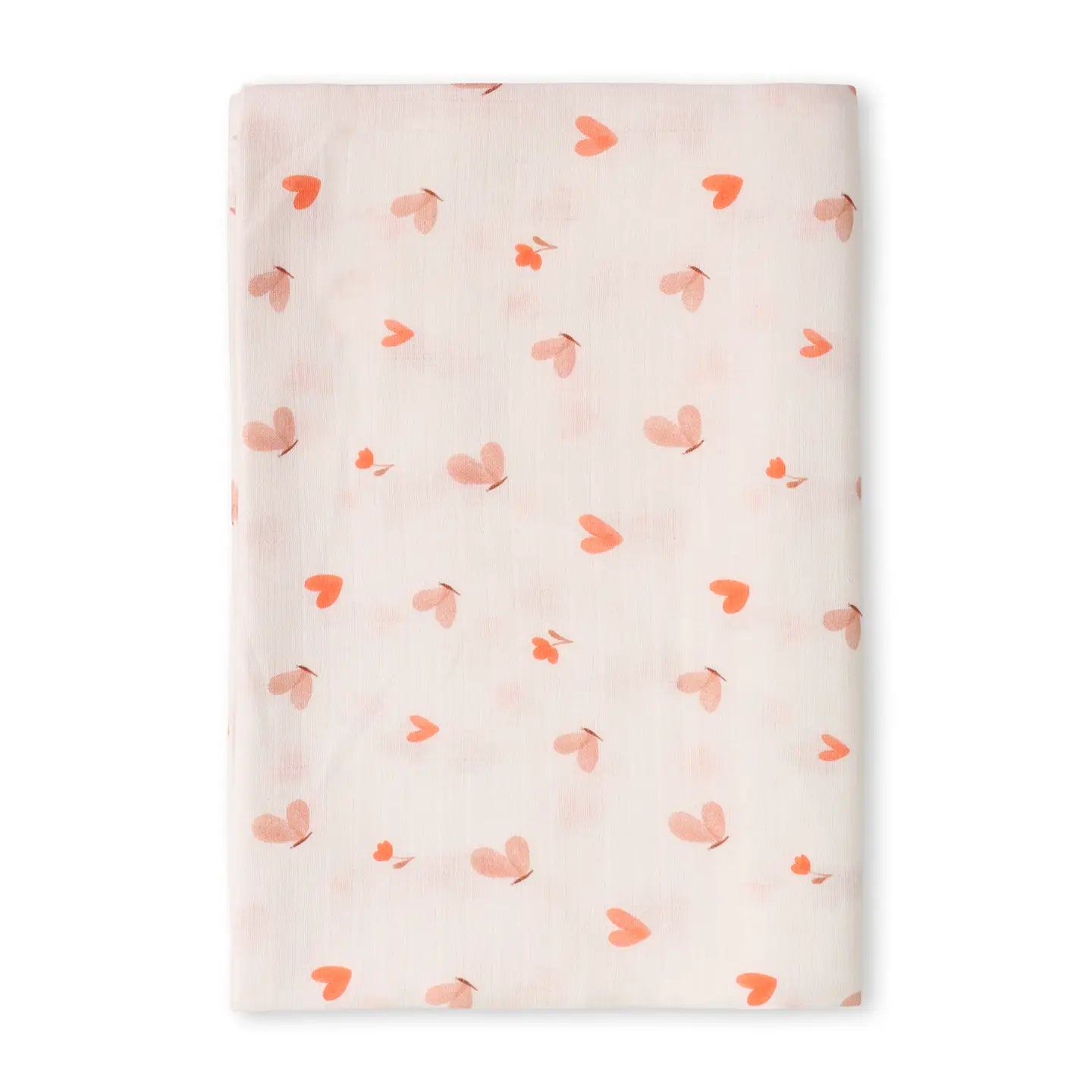 Organic Muslin Baby Butterfly Heart Swaddle Blanket