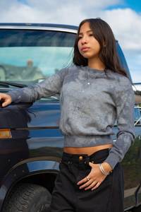 Cashmere Beach Sweater - Grey on Grey