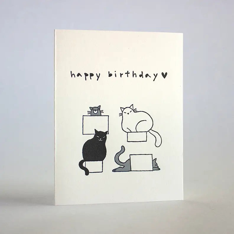 Birthday Cats in Boxes Cards