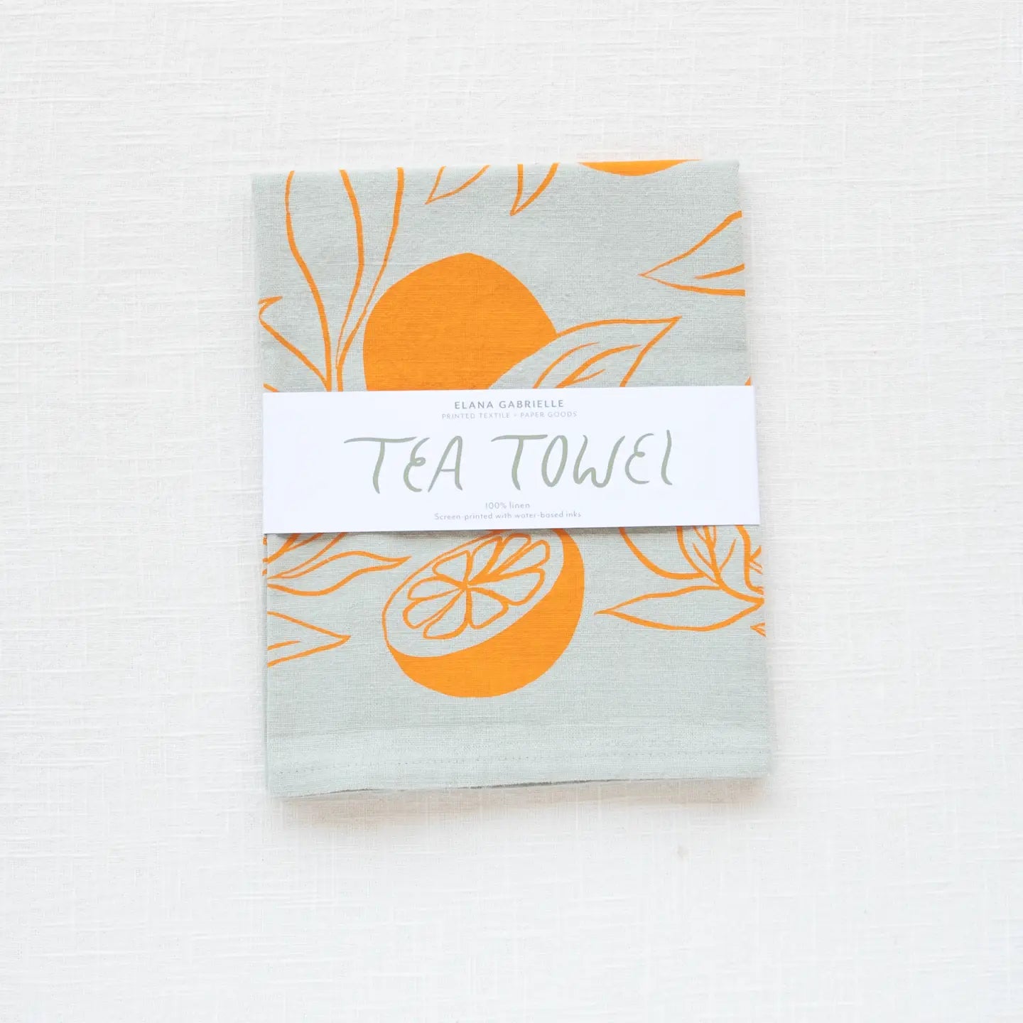 Clementine Linen Tea Towel