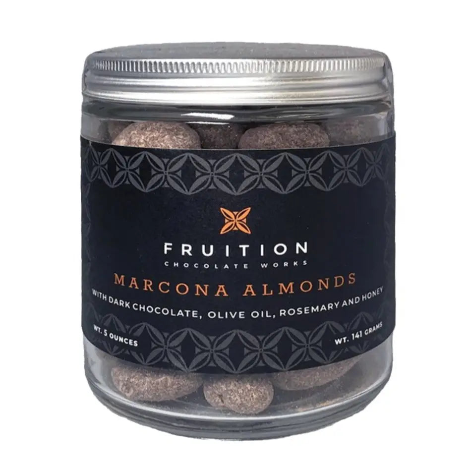 Dark Chocolate Coated Marcona Almonds + Rosemary Infused Olive Oil