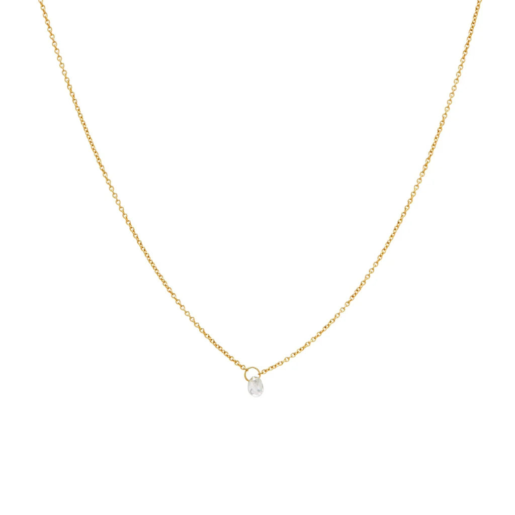 Diamond Briolette 14k Necklace