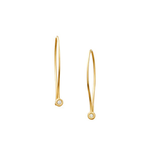 Diamond Dot Ribbon 14K Hoops