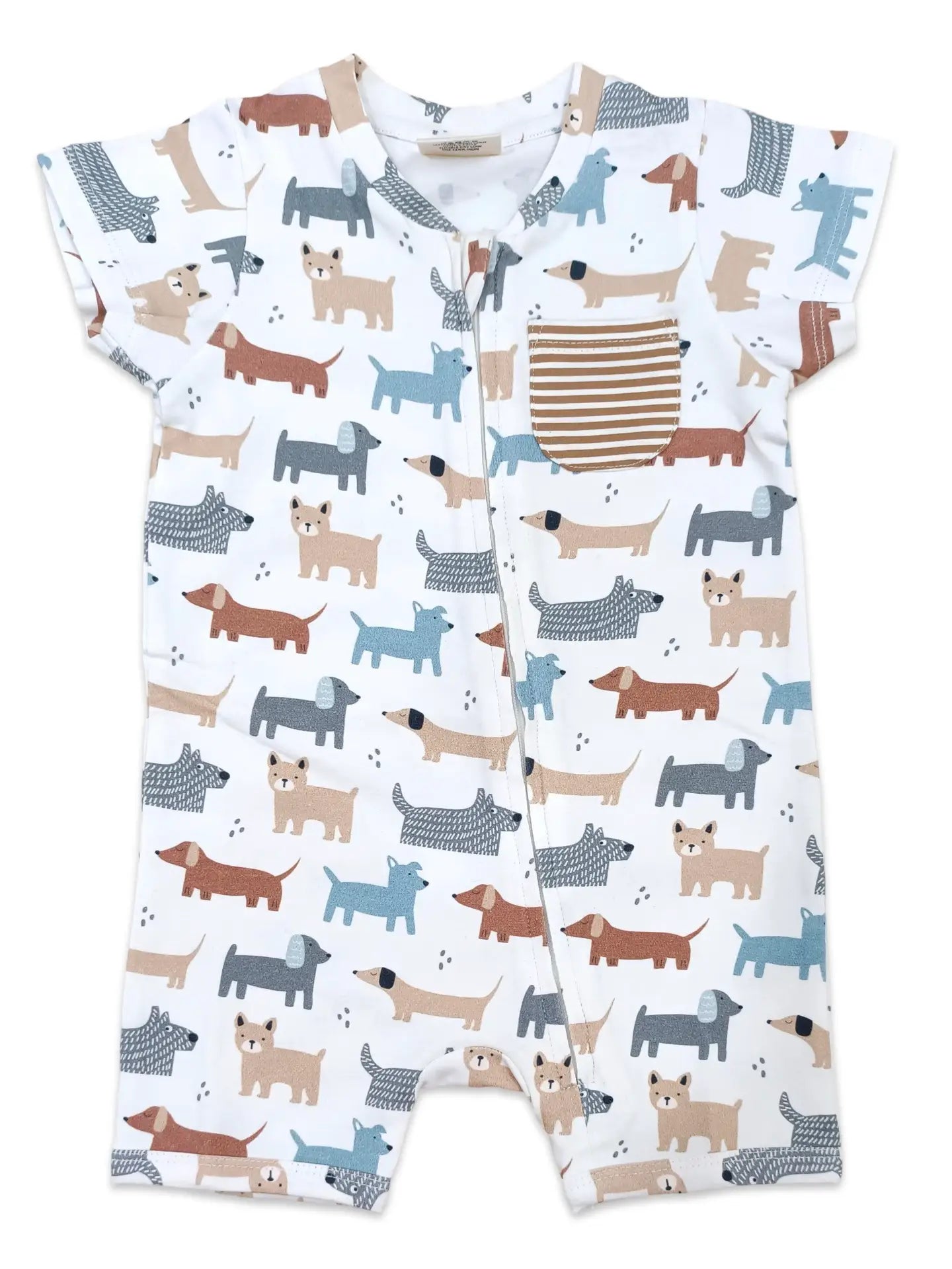 Organic Jersey Dog Baby Romper