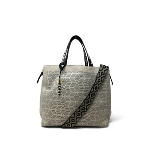 Bantham Tote - Chalk Double Diamond Perforated
