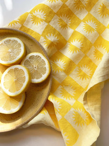 Sunrise Linen Tea Towel - Lemon