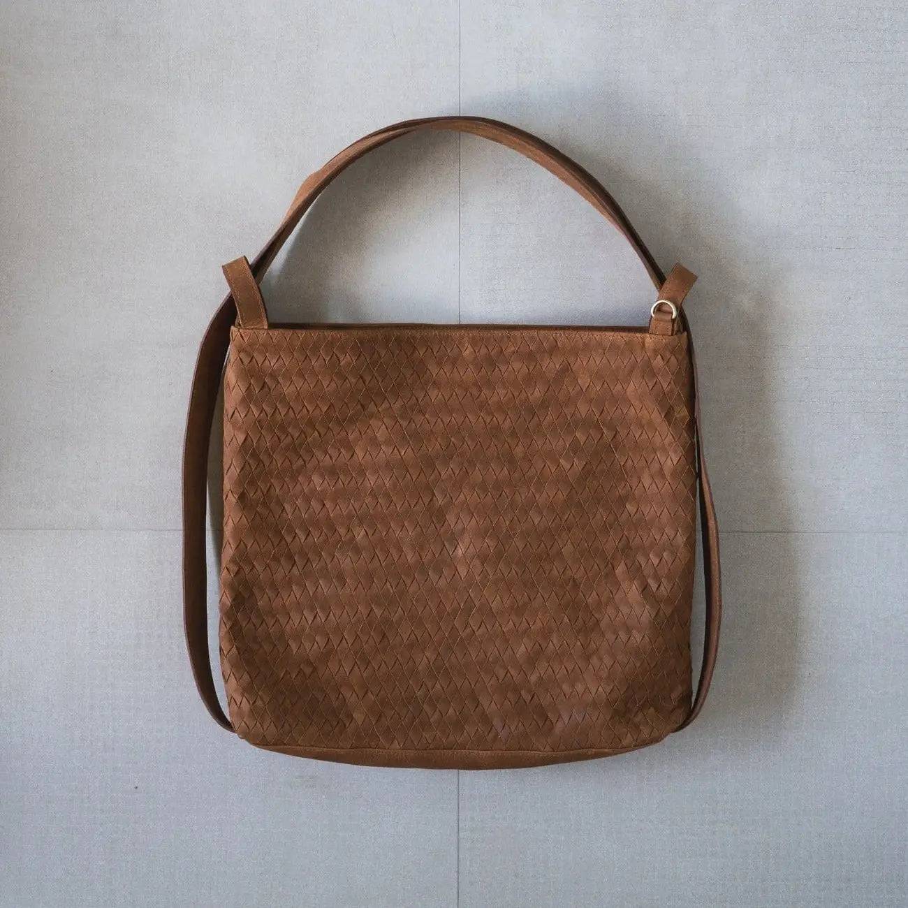 Evra Woven Tote Bag - Light Saddle