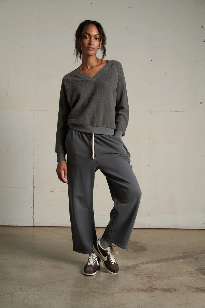 Fallon Fleece Barrel Sweatpant - Charcoal
