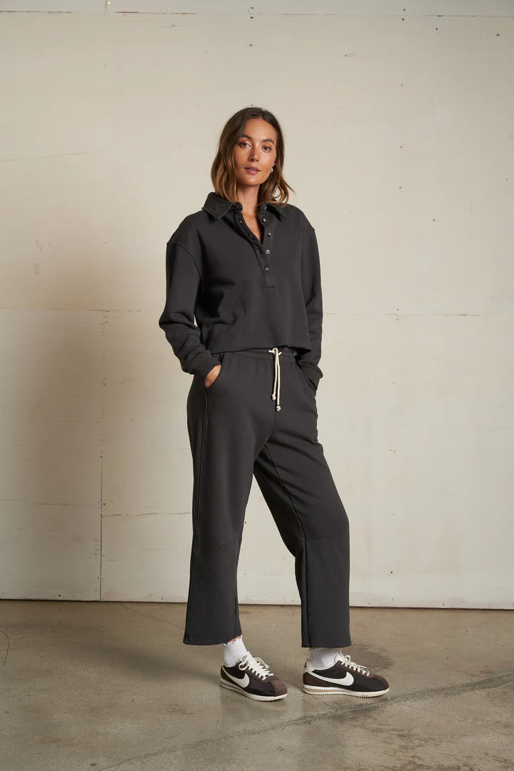 Fallon Fleece Barrel Sweatpant - Vintage Black