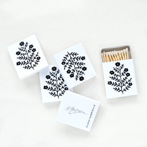 Floral Matchbox - Black + White