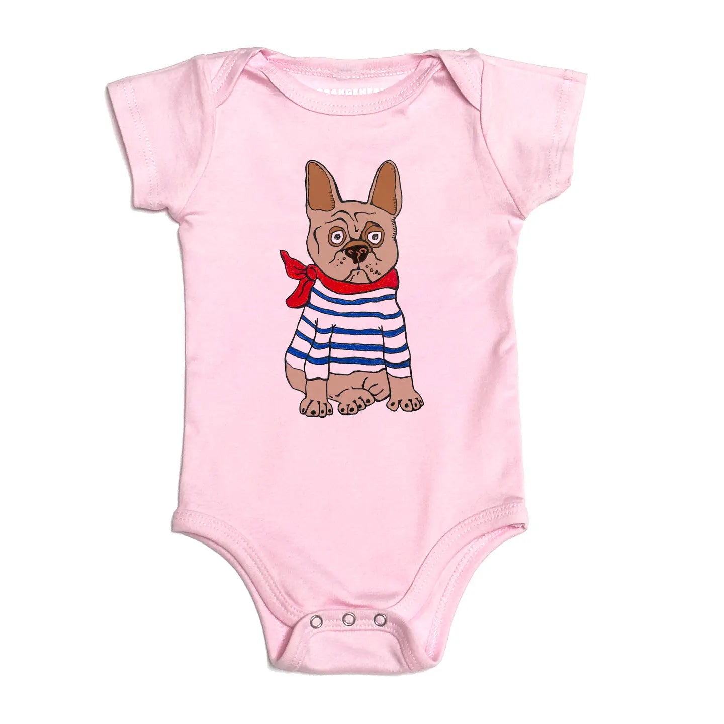 Pink Frenchie Organic Cotton Baby Onesie