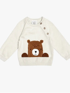 Furry Bear Baby Knit Sweater - Organic Cotton