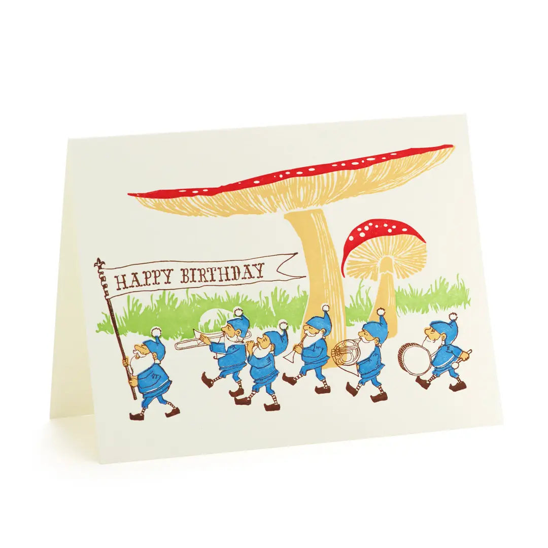 Gnomes Parade Birthday Card