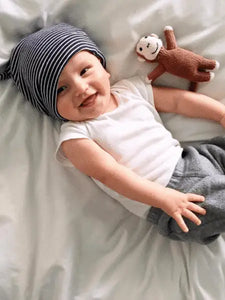 Organic Hand-Knit Baby Rattle - Monkey