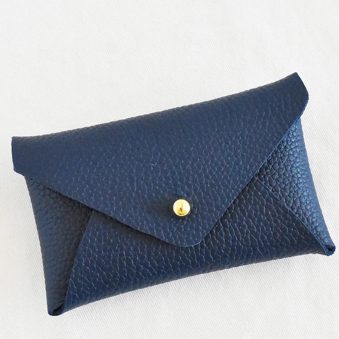 Handmade Leather Wallet - Navy + Black