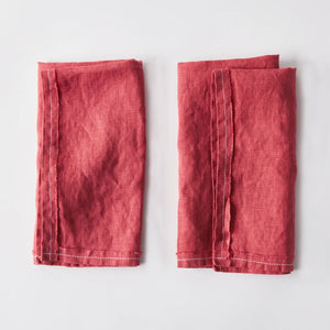 Hand-sewn Linen Napkins - English Rose