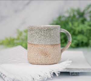 Handmade Coffee Mug - Blue + Grey Speckles
