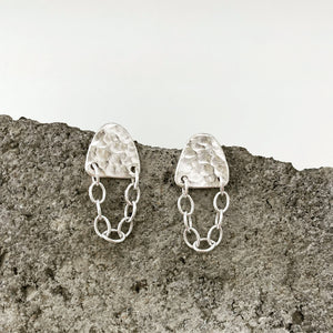 Sterling Silver Shield Earrings