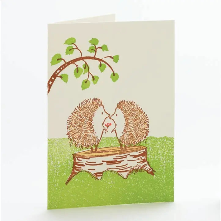 Hedgehogs on a Stump Card