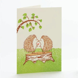 Hedgehogs on a Stump Card
