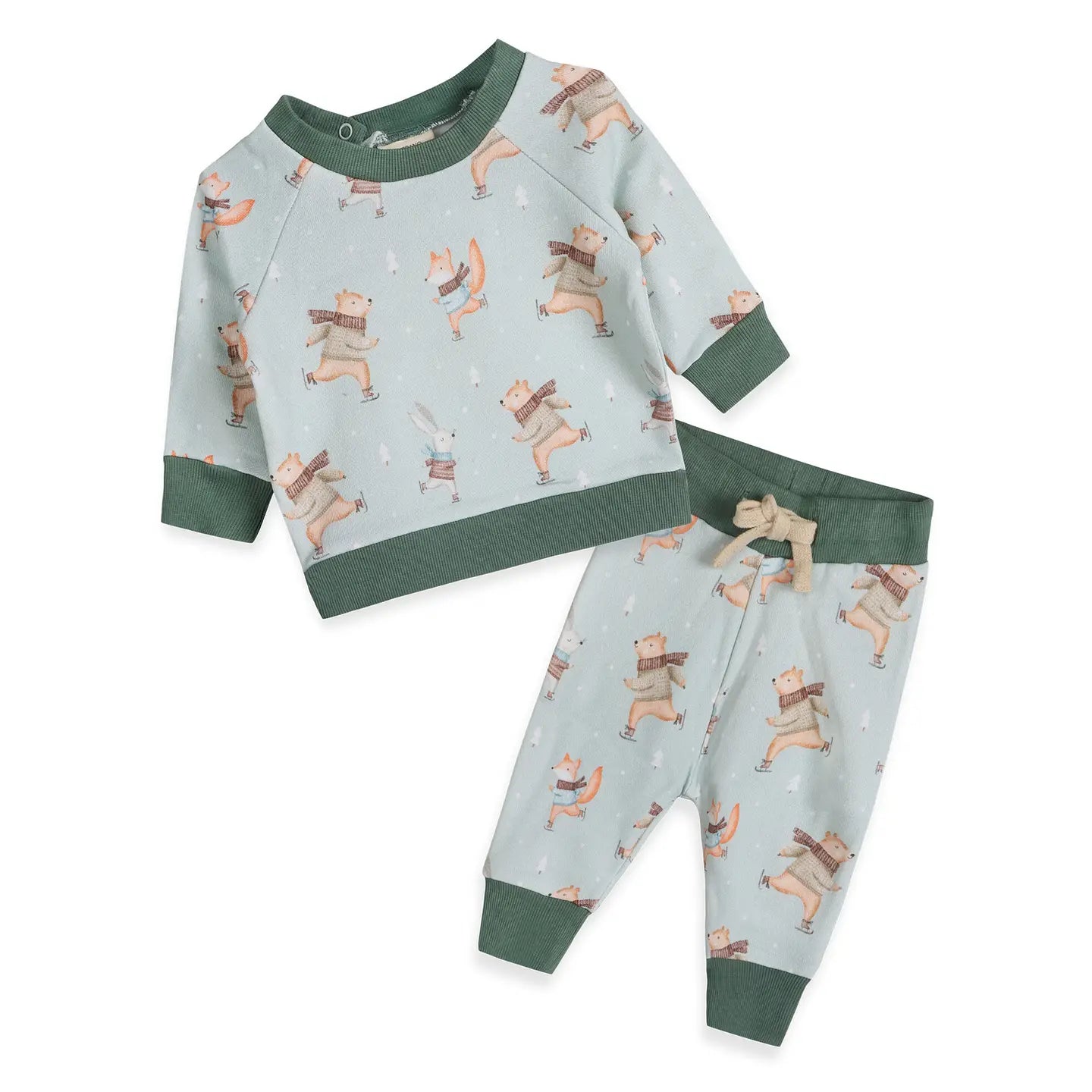 Organic Fleece Ice Skating Bears Baby Jogger Set