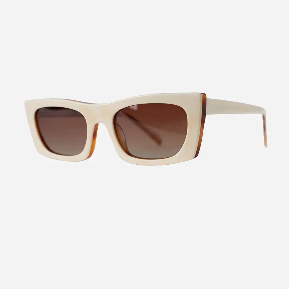 Jackie Rectangle Sunglasses - White Tortoise