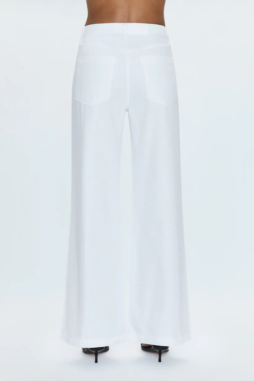 Jaydn Low Slung Palazzo Jean - Vivid White