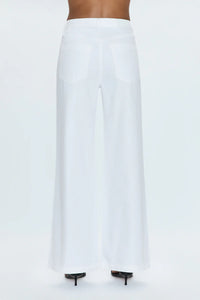 Jaydn Low Slung Palazzo Jean - Vivid White