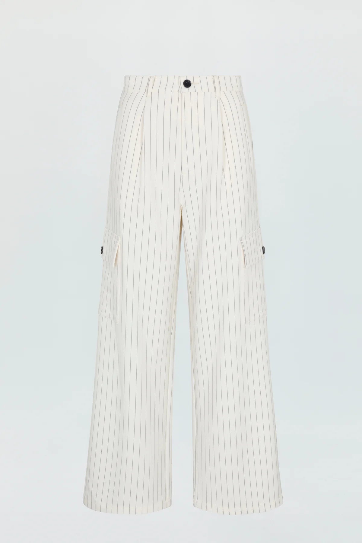 Brynn High Rise Relaxed Trouser - Le Blanc Pinstripe Pant