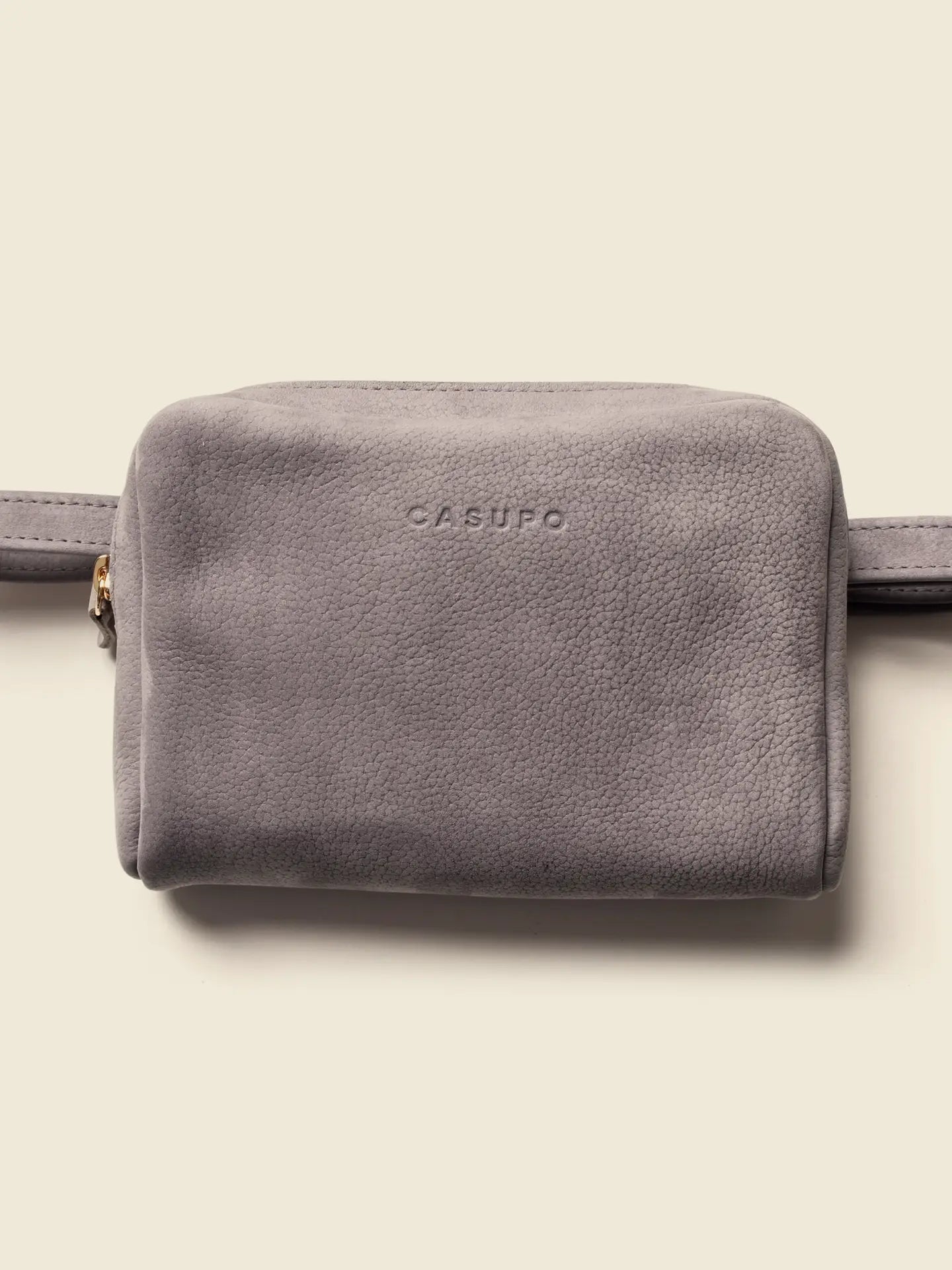 Leather Fanny Pack - Suede Gray