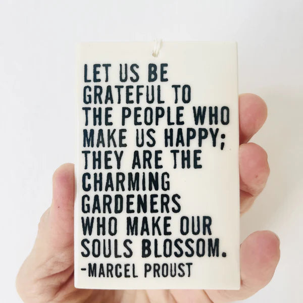 Porcelain Wall Tag - Let Us Be Grateful