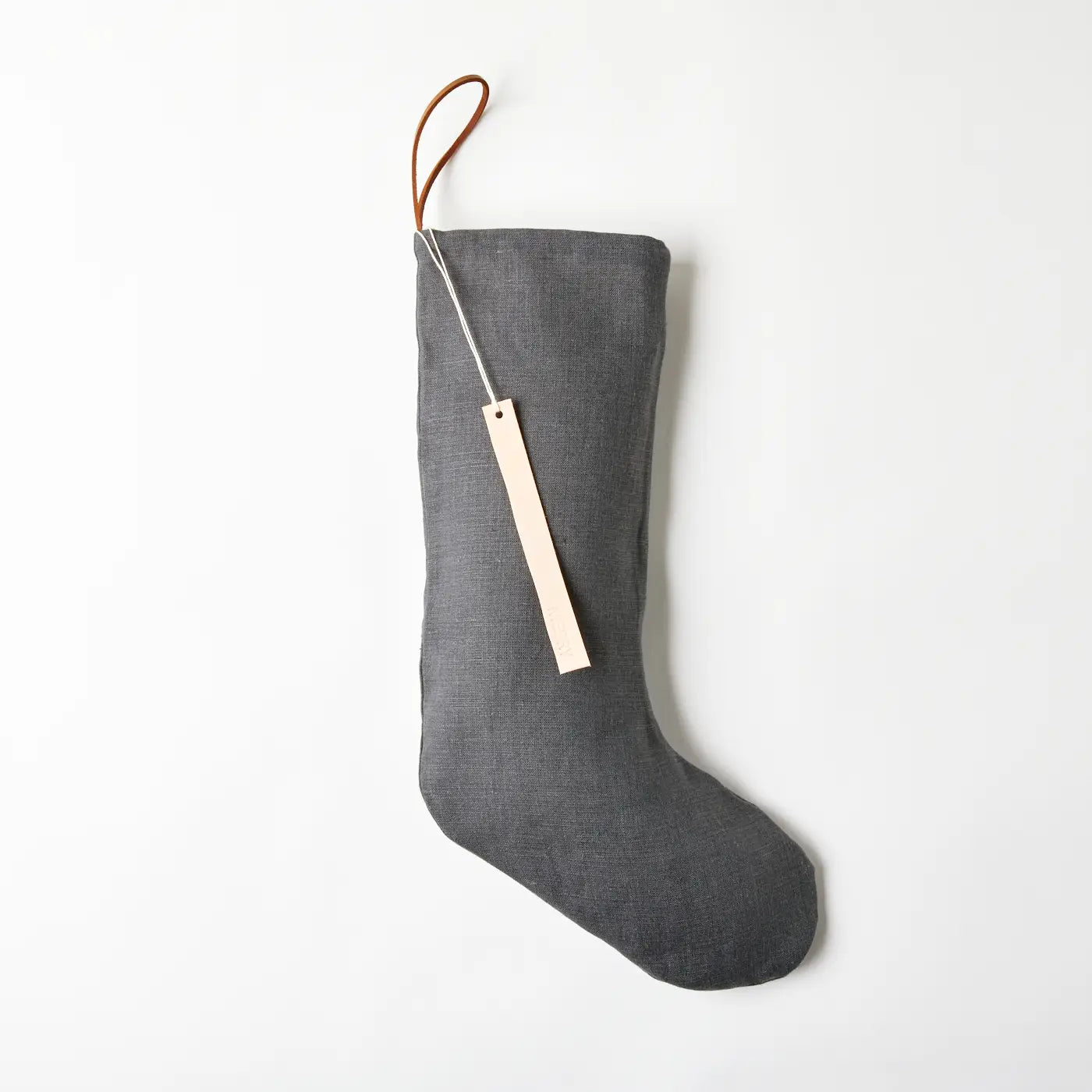 Handmade Linen Christmas Stocking - Iron