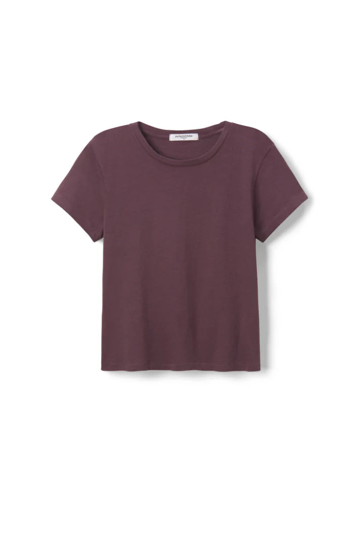 Lisa Recycled Cotton Fitted Short Sleeve Tee - Plum