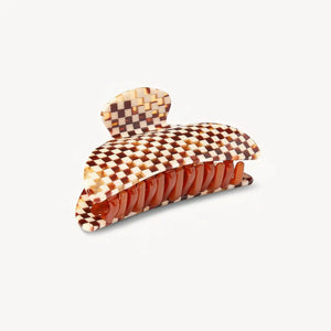 Midi Hairclip - Checker Tortoise