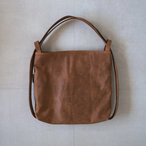 Evra Woven Tote Bag - Light Saddle