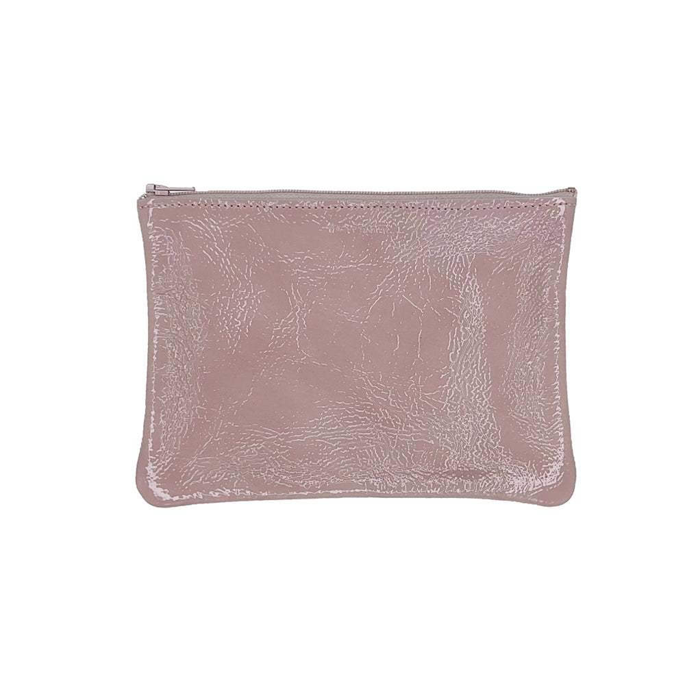 Medium Zip Pouch - Candy Patent Nude