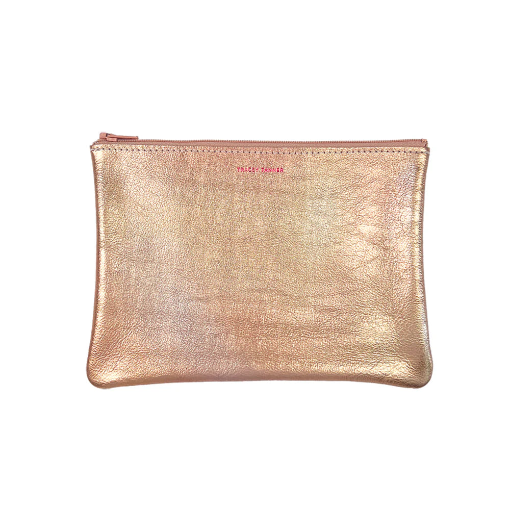 Medium Zip Pouch  - Matte Metallic Foil Precious